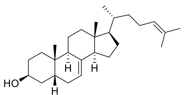 5-alpha-cholest-7,24-dien-3beta-ol chemical structure