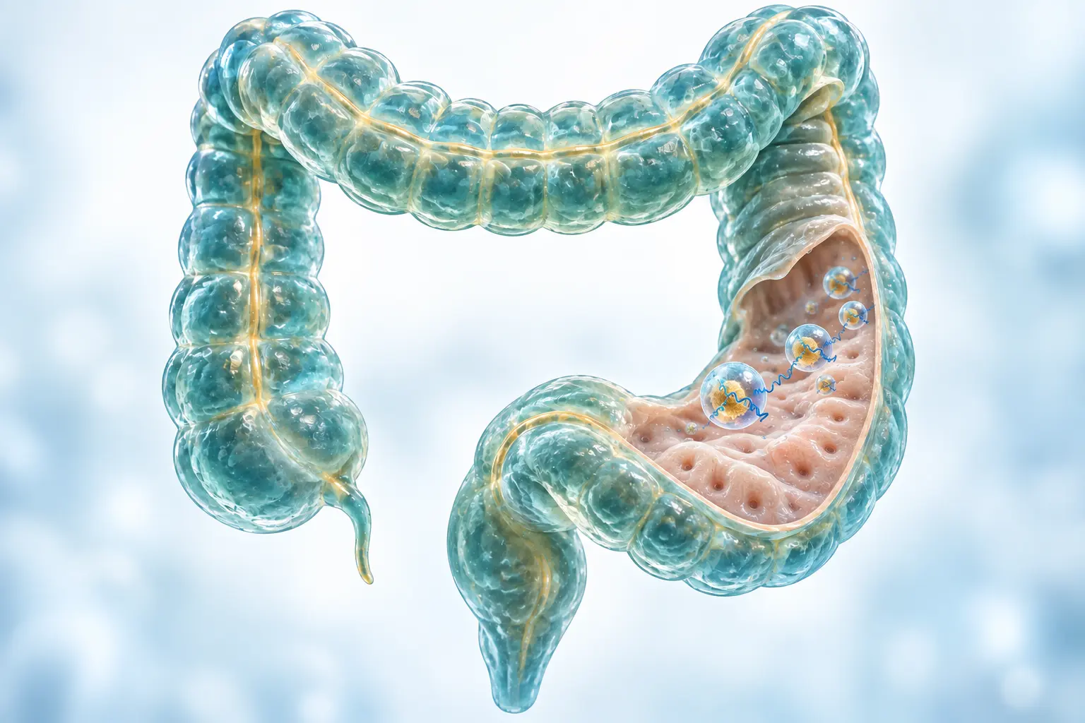 Conceptual illustration of RNA delivery to colonic mucosa