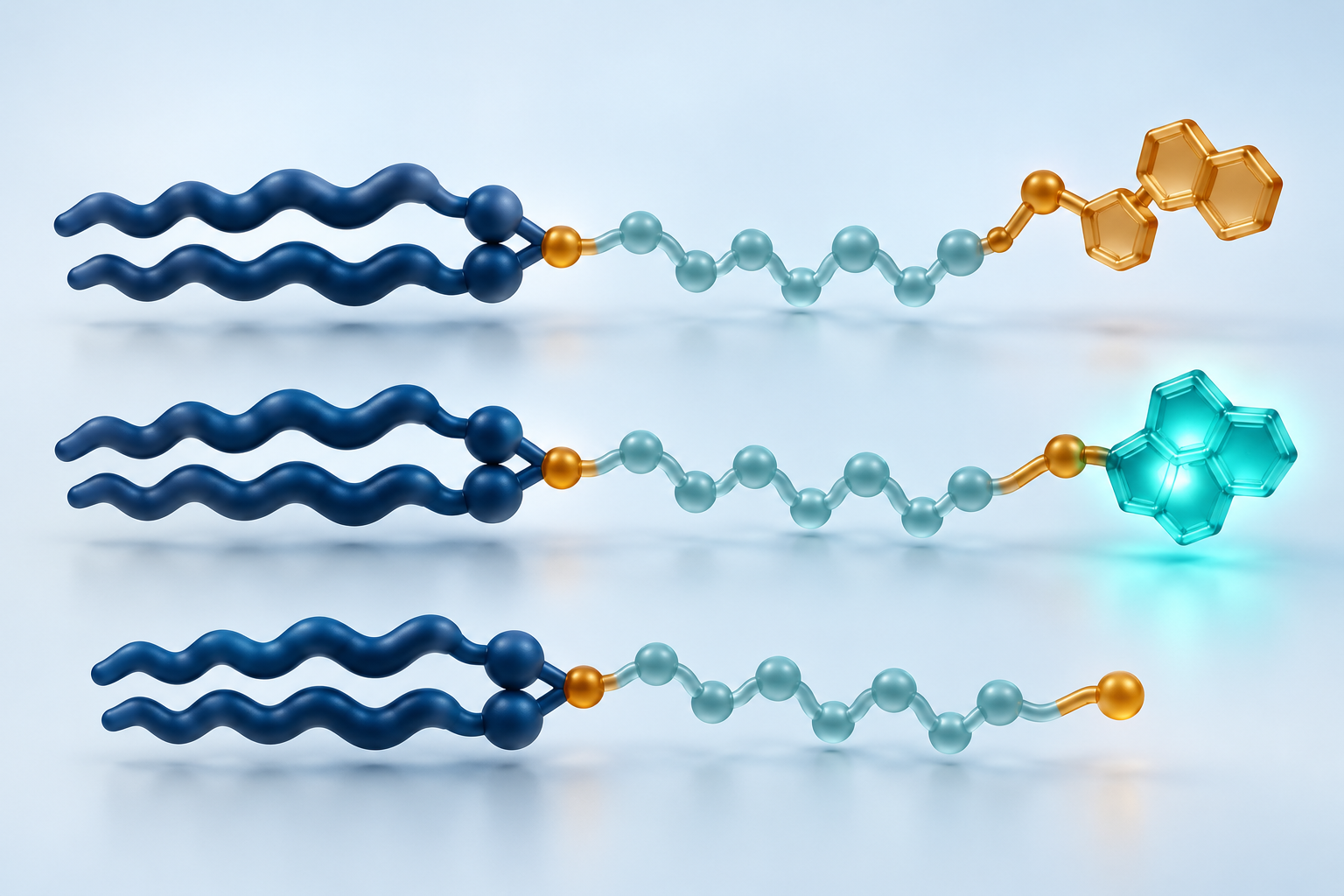 Conceptual lipid anchors, flexible spacers and functional terminal groups