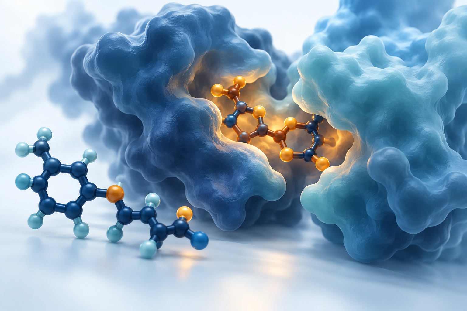 Small molecule interaction with a receptor pocket concept